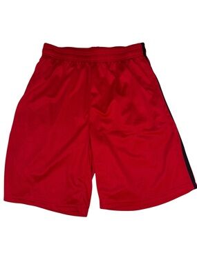 AC Red Black Stripe Men's Athletic Shorts Elastic Waist M